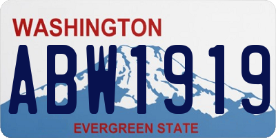 WA license plate ABW1919