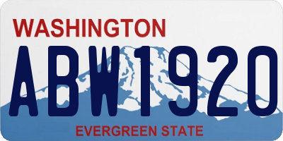 WA license plate ABW1920