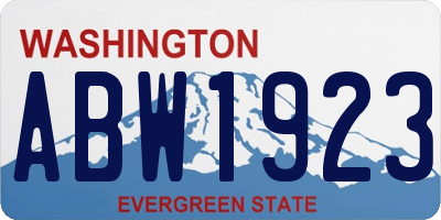 WA license plate ABW1923