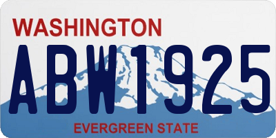 WA license plate ABW1925