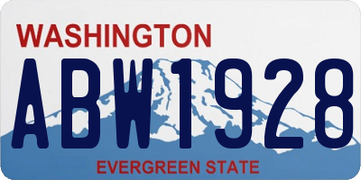 WA license plate ABW1928