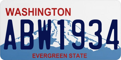 WA license plate ABW1934