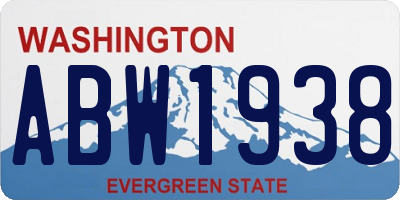 WA license plate ABW1938