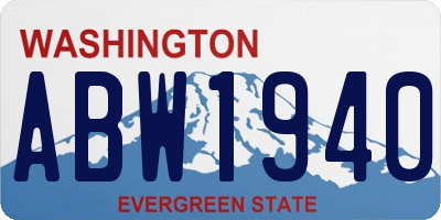 WA license plate ABW1940