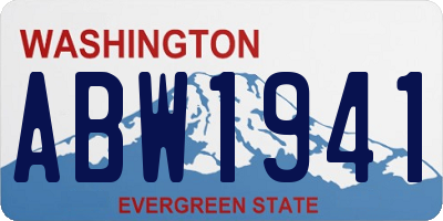 WA license plate ABW1941