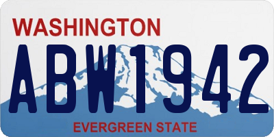 WA license plate ABW1942