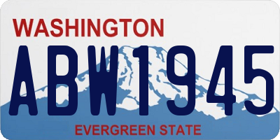WA license plate ABW1945