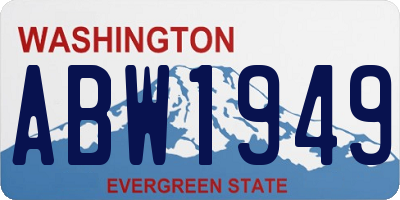 WA license plate ABW1949