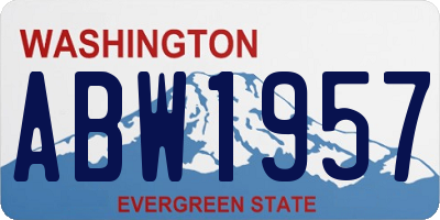 WA license plate ABW1957