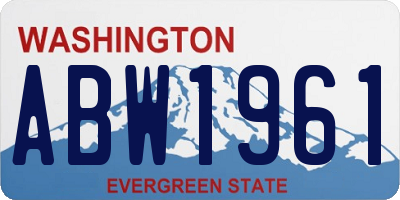 WA license plate ABW1961