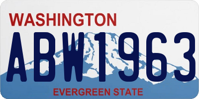 WA license plate ABW1963