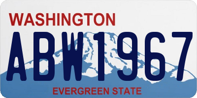 WA license plate ABW1967