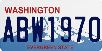 WA license plate ABW1970