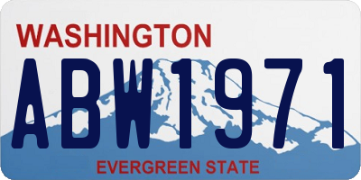 WA license plate ABW1971