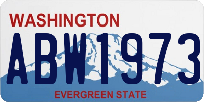 WA license plate ABW1973