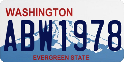WA license plate ABW1978