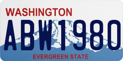 WA license plate ABW1980