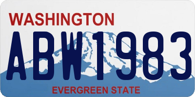 WA license plate ABW1983