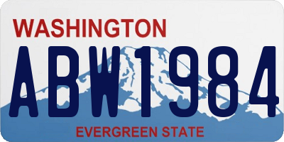 WA license plate ABW1984