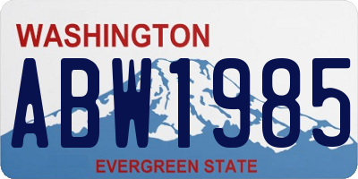 WA license plate ABW1985