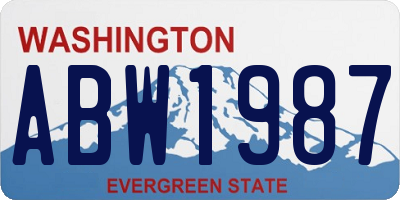 WA license plate ABW1987