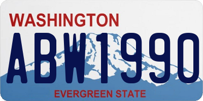 WA license plate ABW1990