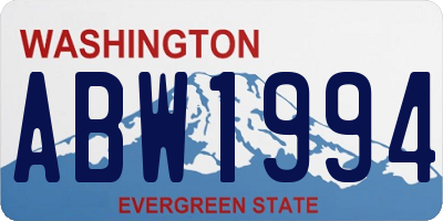 WA license plate ABW1994