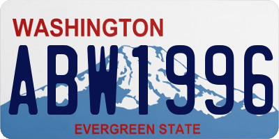 WA license plate ABW1996