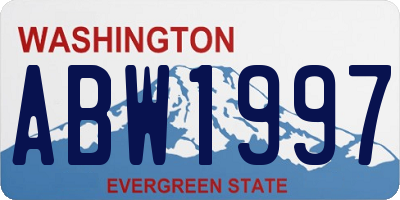 WA license plate ABW1997