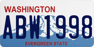 WA license plate ABW1998