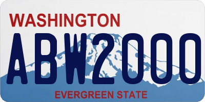WA license plate ABW2000