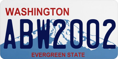 WA license plate ABW2002
