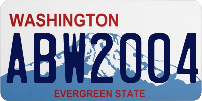 WA license plate ABW2004