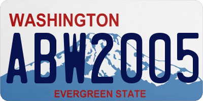 WA license plate ABW2005