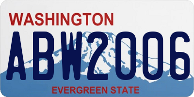 WA license plate ABW2006