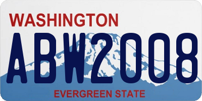 WA license plate ABW2008