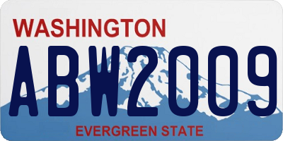 WA license plate ABW2009