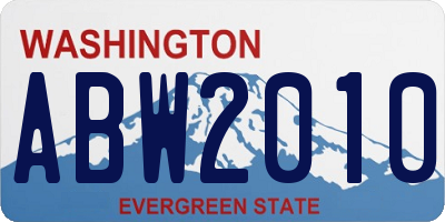 WA license plate ABW2010