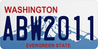 WA license plate ABW2011