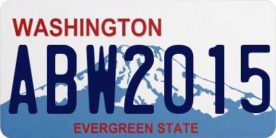 WA license plate ABW2015