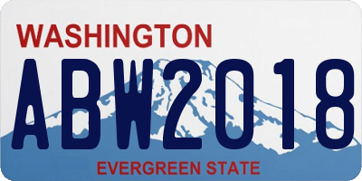 WA license plate ABW2018
