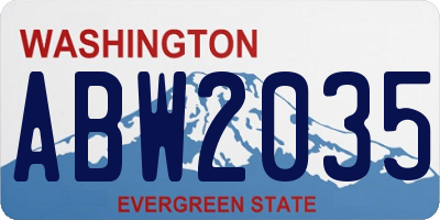 WA license plate ABW2035