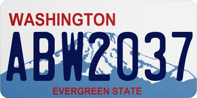 WA license plate ABW2037
