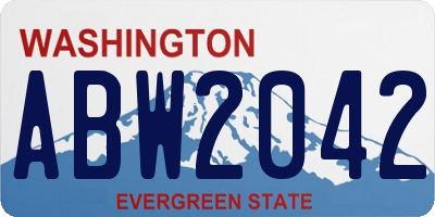 WA license plate ABW2042