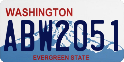 WA license plate ABW2051