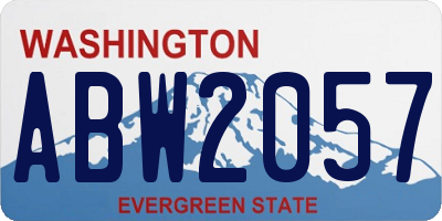 WA license plate ABW2057