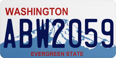 WA license plate ABW2059