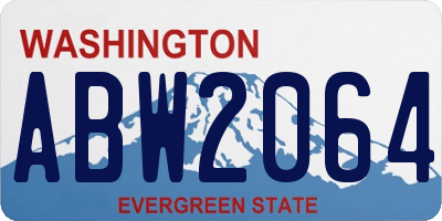 WA license plate ABW2064