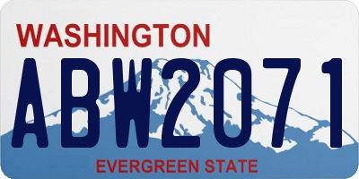 WA license plate ABW2071