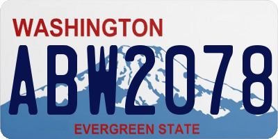 WA license plate ABW2078